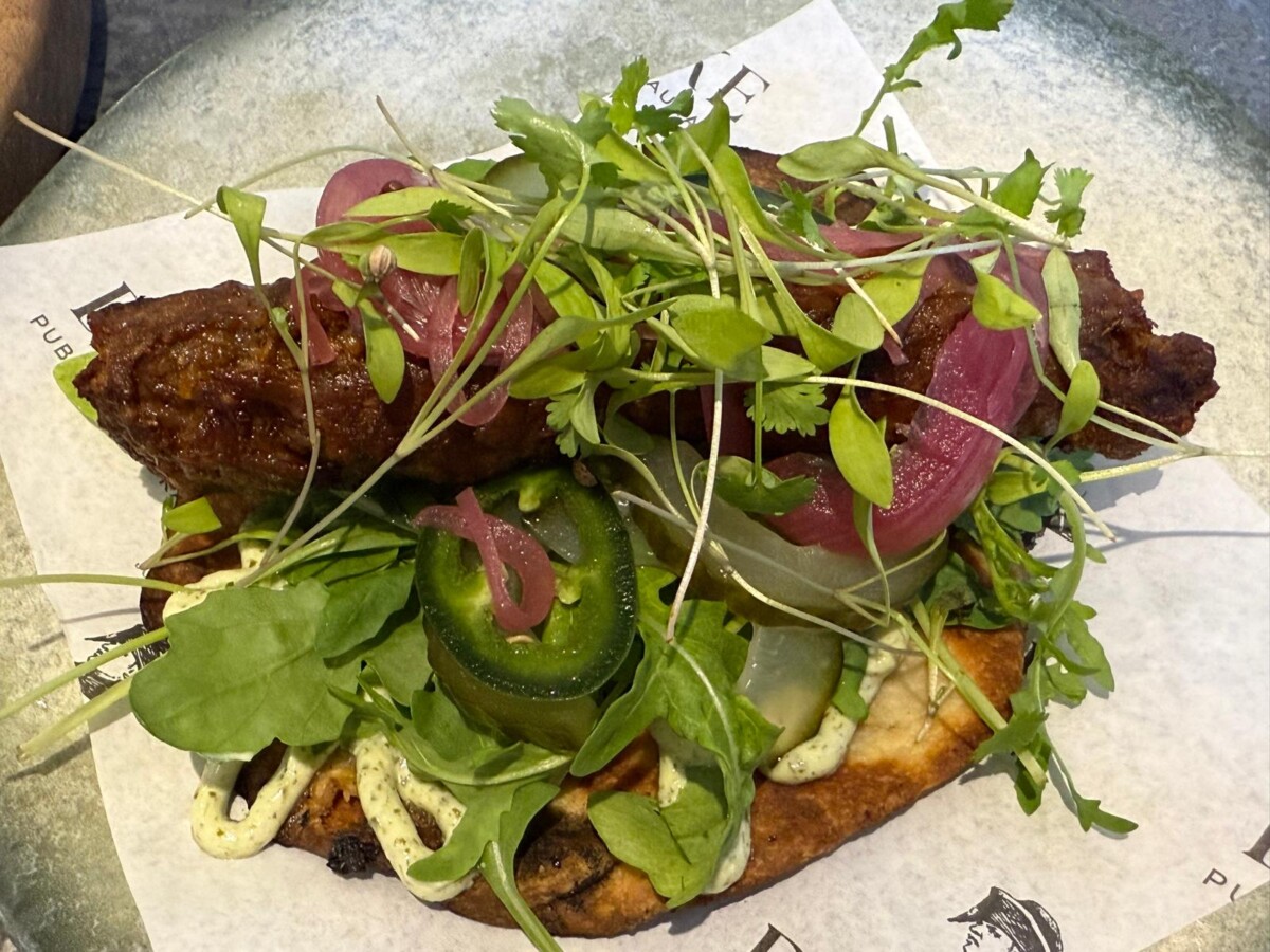 The Duke Henley BBQ lamb shoulder flatbread