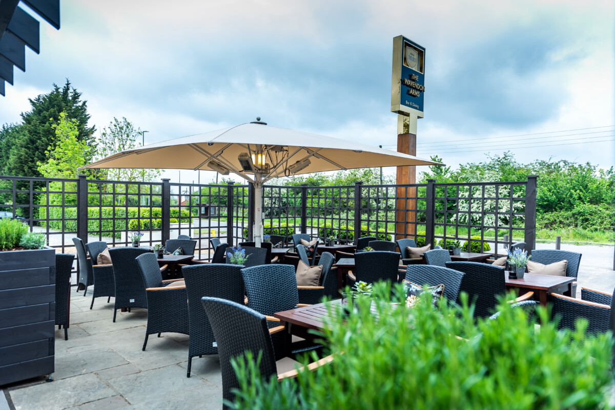 Beer Garden at The Wavendon Arms in Buckinghamshire