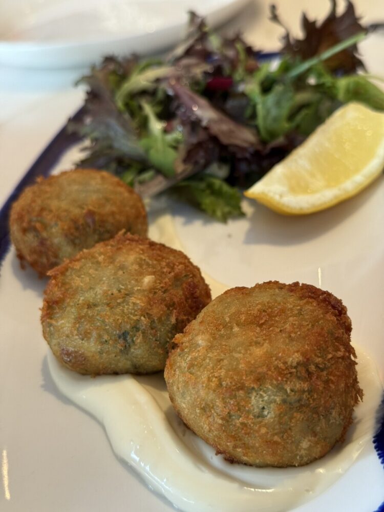 Crab cakes at The Seafood Bar London