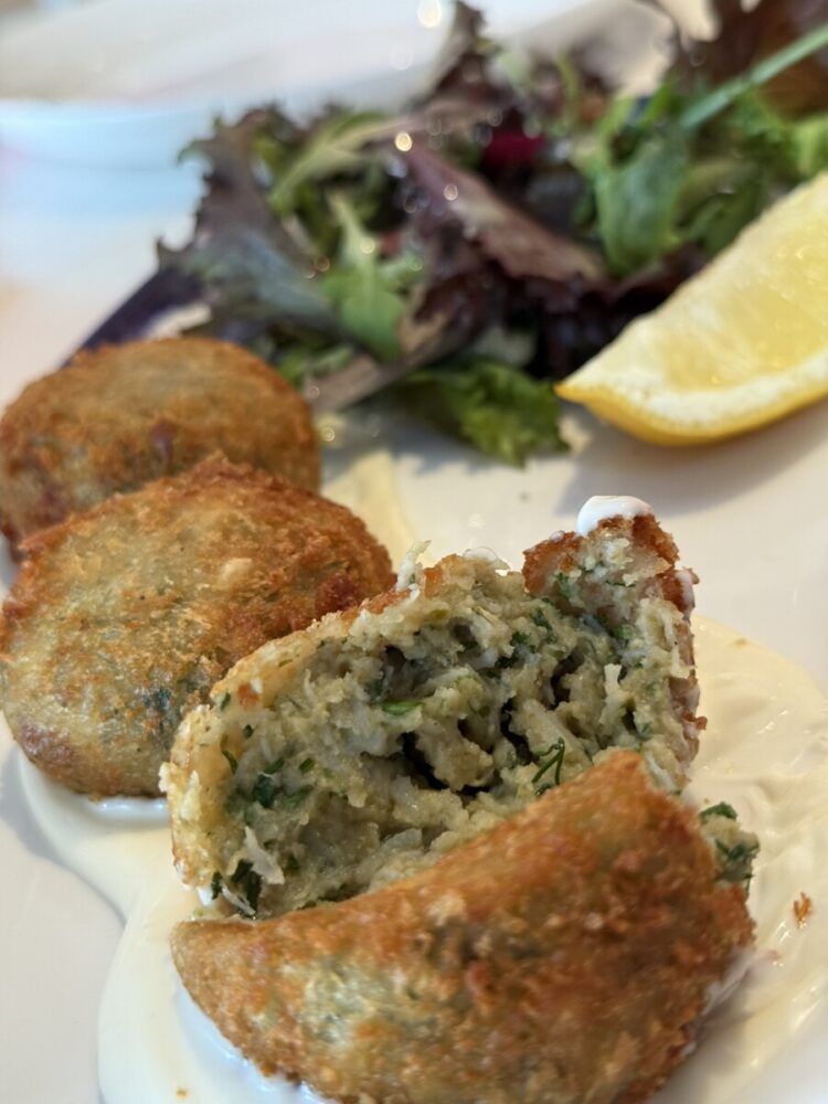 Crab cakes at The Seafood Bar London